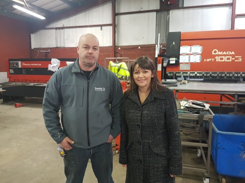 20180215 - Clare Haughey MSP with Scott McMahon of Sonic Stainless Ltd